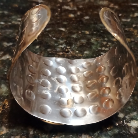 Bohemian Hand Crafted Blue Turquoise Wide Cuff Bracelet BOHO - Picture 6 of 6